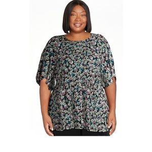 Terra & Sky Women’s Short Sleeve Flutter Babydoll Top